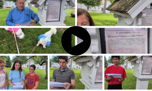 Fairfield’s Bill Gerber reads the Declaration of Independence