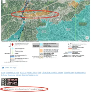 screenshot of 2013 FEMA study showing downtown Fairfield in a flood zone